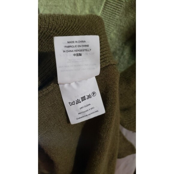J. Crew Black Label Size Medium Merino Wool Blend Olive Green Pullover Sweater - Picture 7 of 11